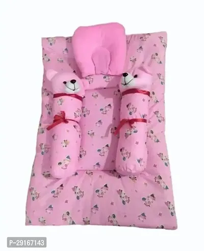 Printed Pink 4 Piece Baby Bedding Set, For Home