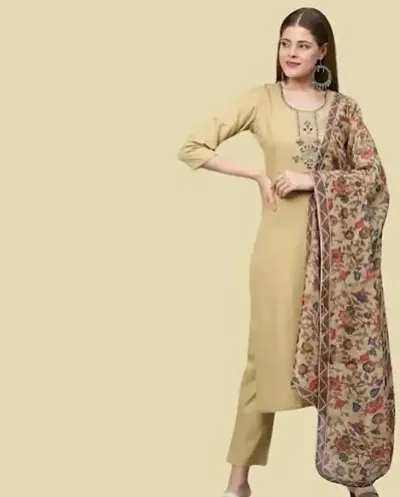 Fancy Cotton Kurta, Bottom and Dupatta Set