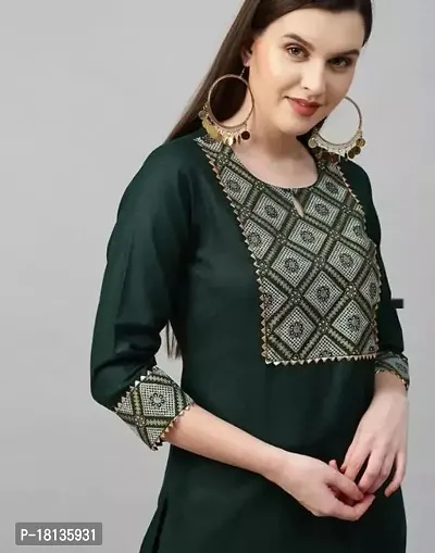 Fancy Cotton Battle Green Color , Solid Kurta, Bottom And Dupatta Set-thumb0