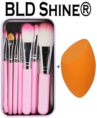 BLD Shine Makeup Brush set of 7pcs and  Puff