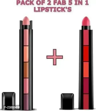 5in1 Lipstick Combo 10 Shades ( 5 Nude Colour and 5 different Red Colours) Long stay and non transferable. Most selling Combo because of only quality and Quantity.-thumb3