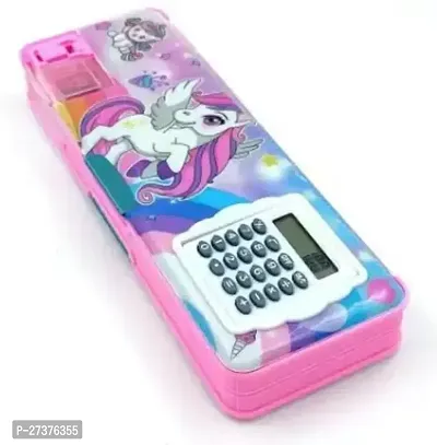 Unicorn Pencil Box with calculator ,1 pen,1 pencil ,1 eraser and 1 keyring( combo of 5 items,assorted color)-thumb2