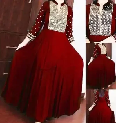 Stylish Rayon Stitched Anarkali For Women