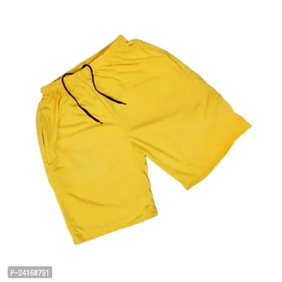 Reliable Yellow Lycra Regular Shorts For Men