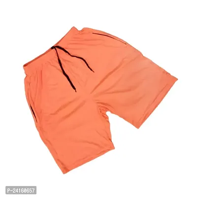 Reliable Orange Lycra Regular Shorts For Men-thumb0