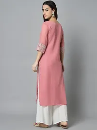 Elegant Pink Embroidered Georgette Kurta For Women-thumb1