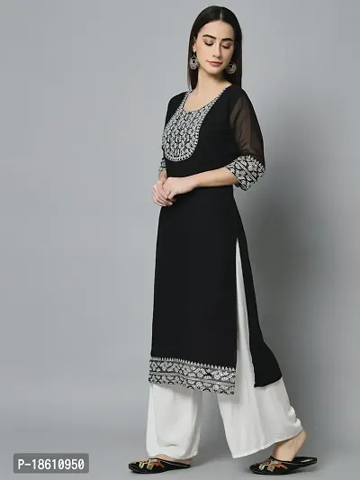 Elegant Embroidered Georgette Kurta For Women-thumb3