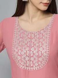 Elegant Pink Embroidered Georgette Kurta For Women-thumb3