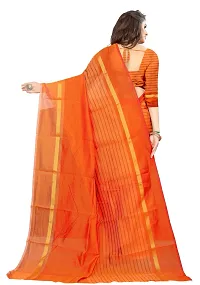 Beautiful Orange Art Silk Woven Design Saree with Blouse Piece For Women-thumb1