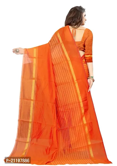 Beautiful Orange Art Silk Woven Design Saree with Blouse Piece For Women-thumb2