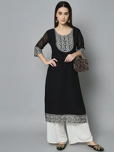 Elegant Embroidered Georgette Kurta For Women