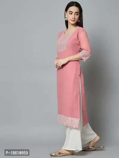 Elegant Pink Embroidered Georgette Kurta For Women-thumb3