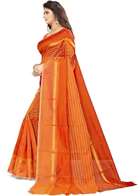 Beautiful Orange Art Silk Woven Design Saree with Blouse Piece For Women-thumb2