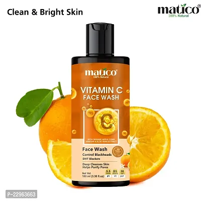 Matico Vitamin C Face Wash for Skin Brightening and Glow, Deep face cleansing  (100 ml)-thumb0