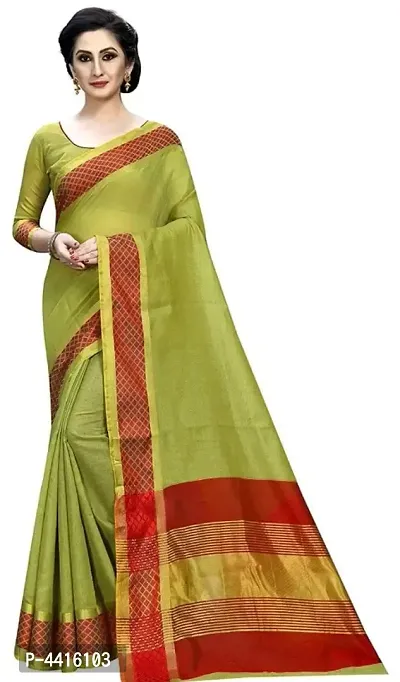 Beautiful Cotton Silk Saree with Blouse piece-thumb0