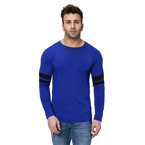 Adorbs Men's Striped Full Sleeves Round Neck Casual Tshirt