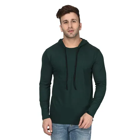 Solid Color Full Sleeve Cotton Hoodies For Men