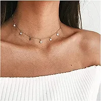ManRaGini Jewels stylish star chain for girls women Fashion Link Chain Choker Simple Short Bold And Elegant Delicate Pendant Star Tassels Neckchain-thumb3