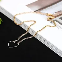 ManRaGini Jewels Rose Gold Chain with Heart Charm Gold Plated latest design necklace for western outfit-thumb2