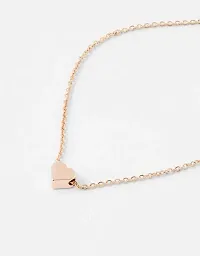 ManRaGini Jewels Rose Gold Simple Heart Chain Gold Plated Valentine Love Heart Necklace Golden Chain Pendant for Women  Girls-thumb2