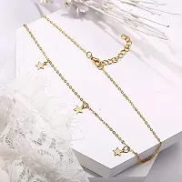 ManRaGini Jewels stylish star chain for girls women Fashion Link Chain Choker Simple Short Bold And Elegant Delicate Pendant Star Tassels Neckchain-thumb2