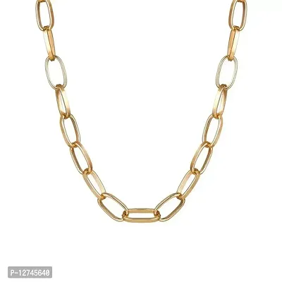 Jewels Galaxy Glitzy Bold Chain Gold Plated Necklace For Women/Girls (CT-NCKV-44188)