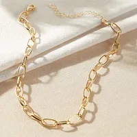 Jewels Galaxy Glitzy Bold Chain Gold Plated Necklace For Women/Girls (CT-NCKV-44188)-thumb3