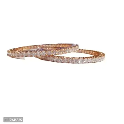 rose gold plated studded designer bangles for women and girls