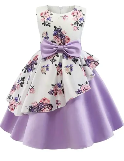 Floral Print Satin Fit and Flare Dress