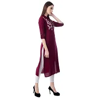 Women Embroidered Rayon Straight Kurta-thumb1