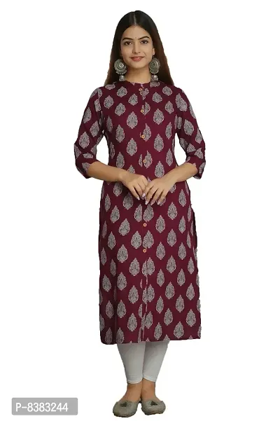 NEW4U Women Printed Frontslit Kurta-thumb0