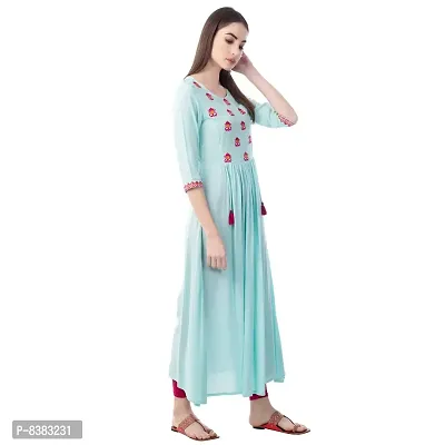 NEW4U Women's Rayon Anarkali Kurta-thumb2