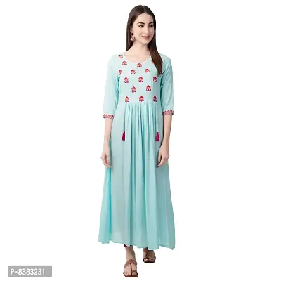 NEW4U Women's Rayon Anarkali Kurta-thumb0