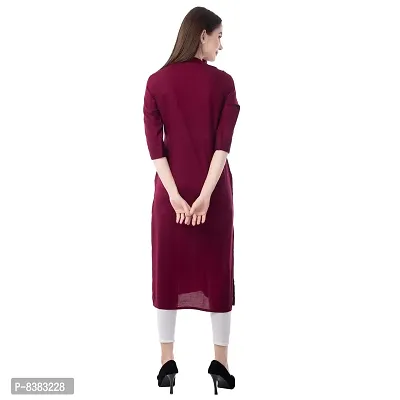 Women Embroidered Rayon Straight Kurta-thumb5