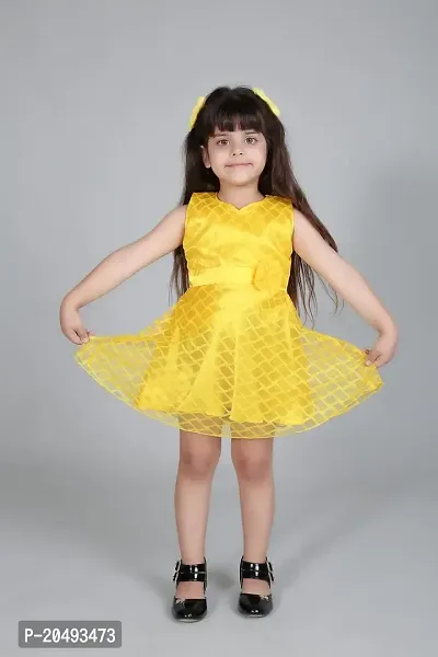 pari fashion Baby Girls Frocks Dress for Girls Knee Length A-Line Dress Kids Frocks Soft Cotton Net-thumb2