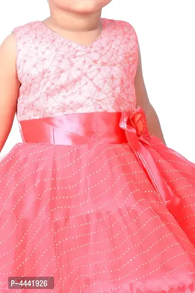 Soft Designer Net Dress For Girls-thumb2