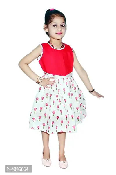 Beautiful Floral Printed Cotton Girl's Frock