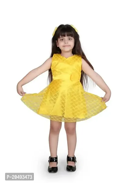 pari fashion Baby Girls Frocks Dress for Girls Knee Length A-Line Dress Kids Frocks Soft Cotton Net-thumb0