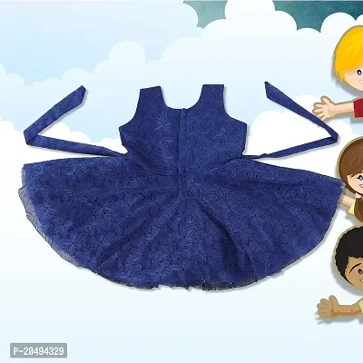 pari fashion Baby Girls Frocks Dress for Girls Sleeveless A-Line Knee Length Dress Kids Girl Designer Cotton Net Frock-thumb2