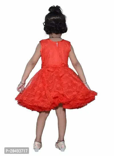 pari fashion Baby Girls Frock Dress Cotton Net Round Neck Frock for Baby Girls Knee Length A-Line Dress-thumb2