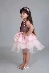 pari fashion Baby Girls Frocks Dress for Girls Knee Length A-Line Dress Kids Frocks Soft Cotton Net-thumb2