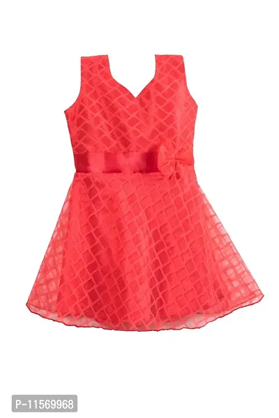 Fabulous Pink Cotton Blend Knee Length Party Dress Frocks For Girls