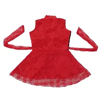 pari fashion Baby Girls Frocks Dress for Girls Sleeveless A-Line Knee Length Dress Kids Girl Designer Cotton Net Frock-thumb1