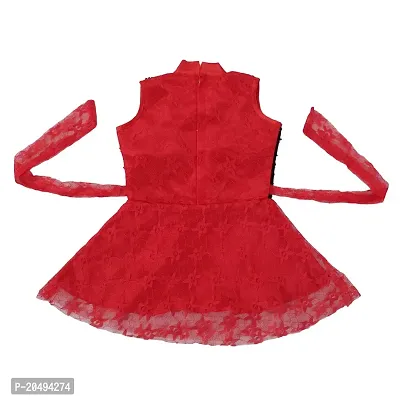 pari fashion Baby Girls Frocks Dress for Girls Sleeveless A-Line Knee Length Dress Kids Girl Designer Cotton Net Frock-thumb2