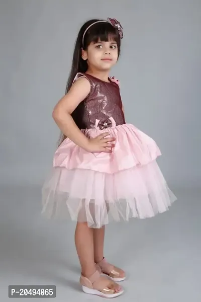 pari fashion Baby Girls Frocks Dress for Girls Knee Length A-Line Dress Kids Frocks Soft Cotton Net-thumb4