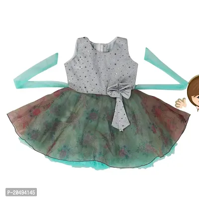 pari fashion Baby Girls Frocks Dress for Girls Sleeveless A-Line Knee Length Dress Kids Girl Designer Cotton Net Frock-thumb0