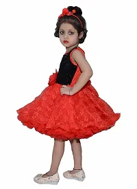 pari fashion Baby Girls Frock Dress Cotton Net Round Neck Frock for Baby Girls Knee Length A-Line Dress-thumb2