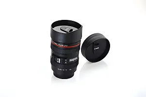 Primelife Plastic Camera Lens Shaped Coffee Mug With Lid, 350ml (Black)-thumb2