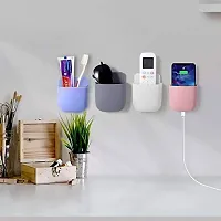 KITCHEN KREATIONS Multipurpose Mobile Holder for Home Wall Charging, Wall Mount Phone Holder, Wall Mounted Storage Organizer Mobile Home and Office (Pack of 4) Multicolour-thumb2