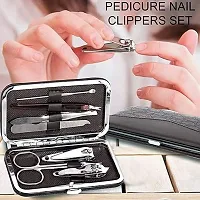 Kitchen Top 7 in 1 Stainless Steel Manicure Kit Nail Cutter for Men Women Manicure Pedicure Kit with Grooming Kit, Acne Needle,Nail Filer Kit, Nail Cutter Set with Leather Case-thumb2